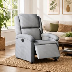 Light Grey Electric Recliner Chair with Adjustable Footrest