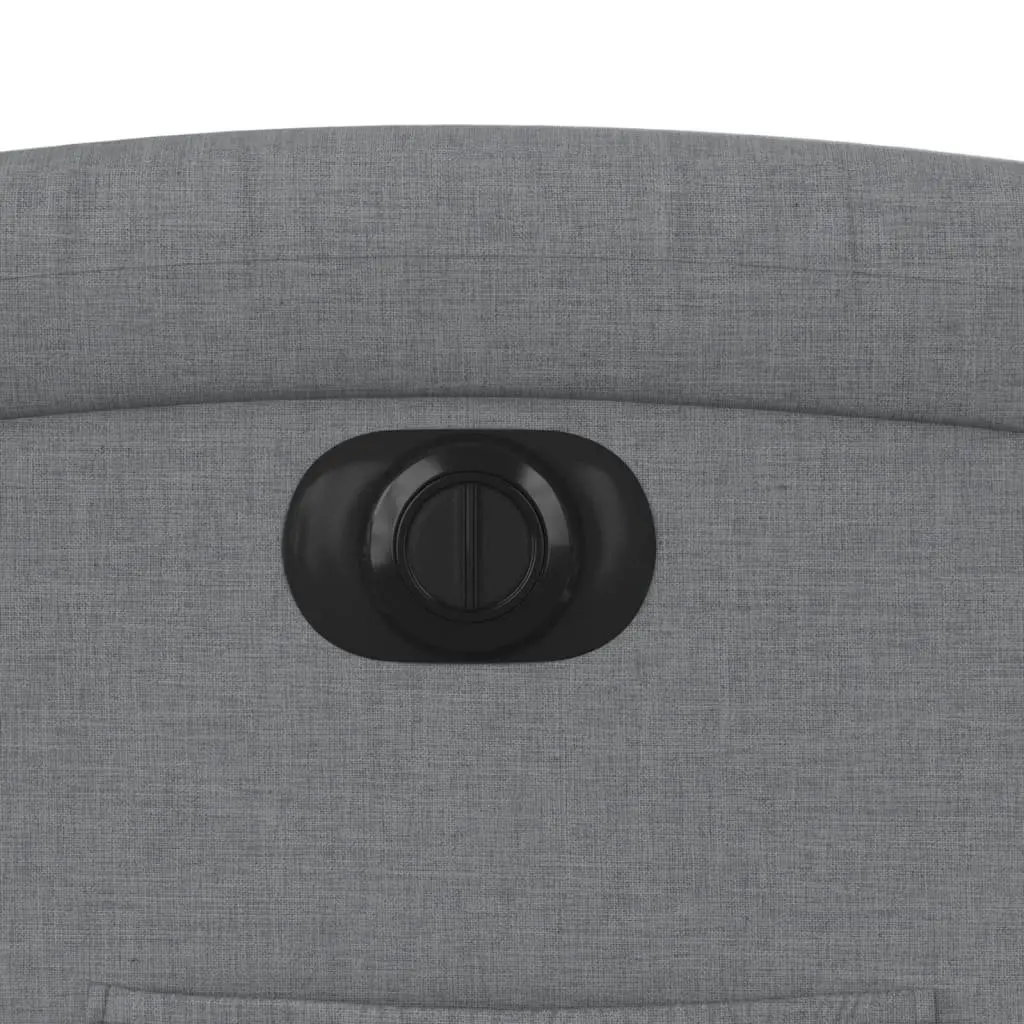 Electric Recliner Chair Light Grey Fabric Armchair
