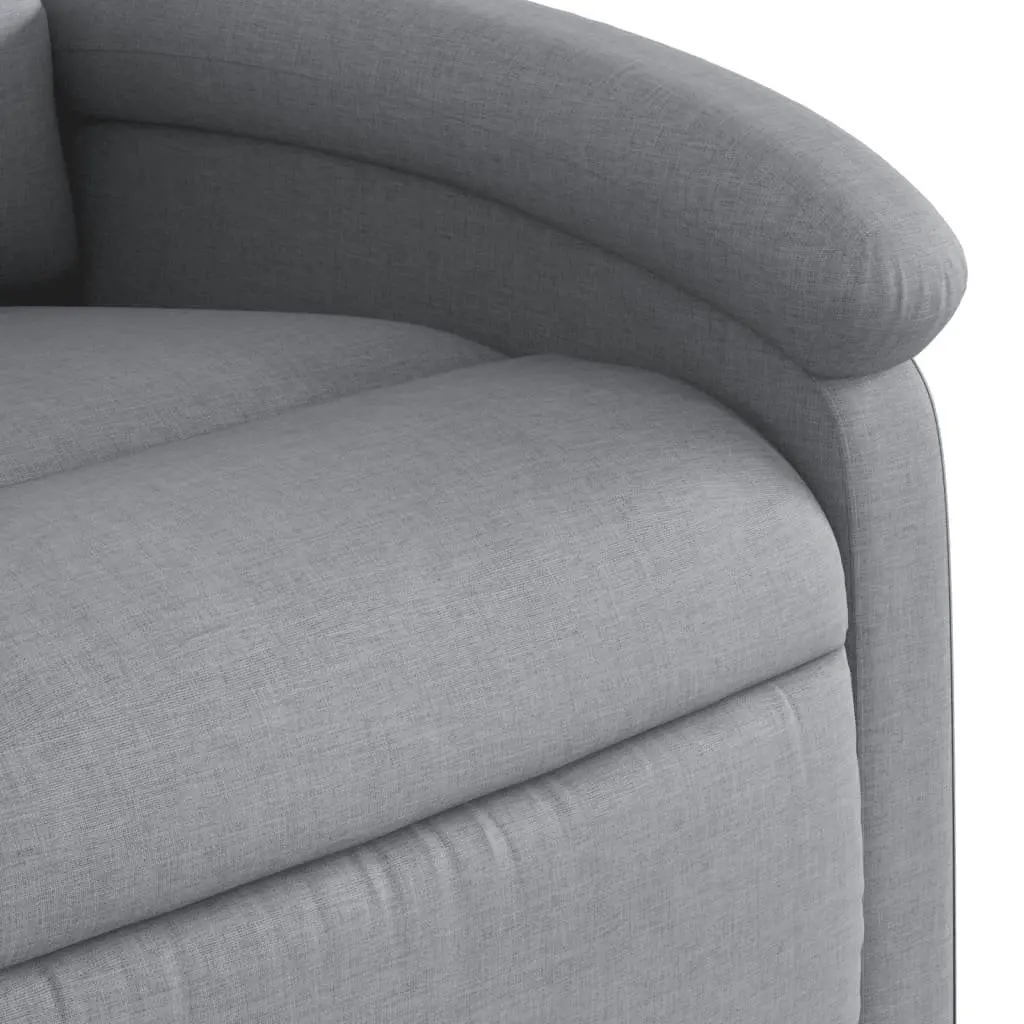 Electric Recliner Chair Light Grey Fabric Armchair