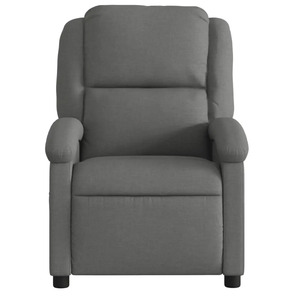Electric Recliner Chair Grey Fabric Adjustable Footrest Backrest
