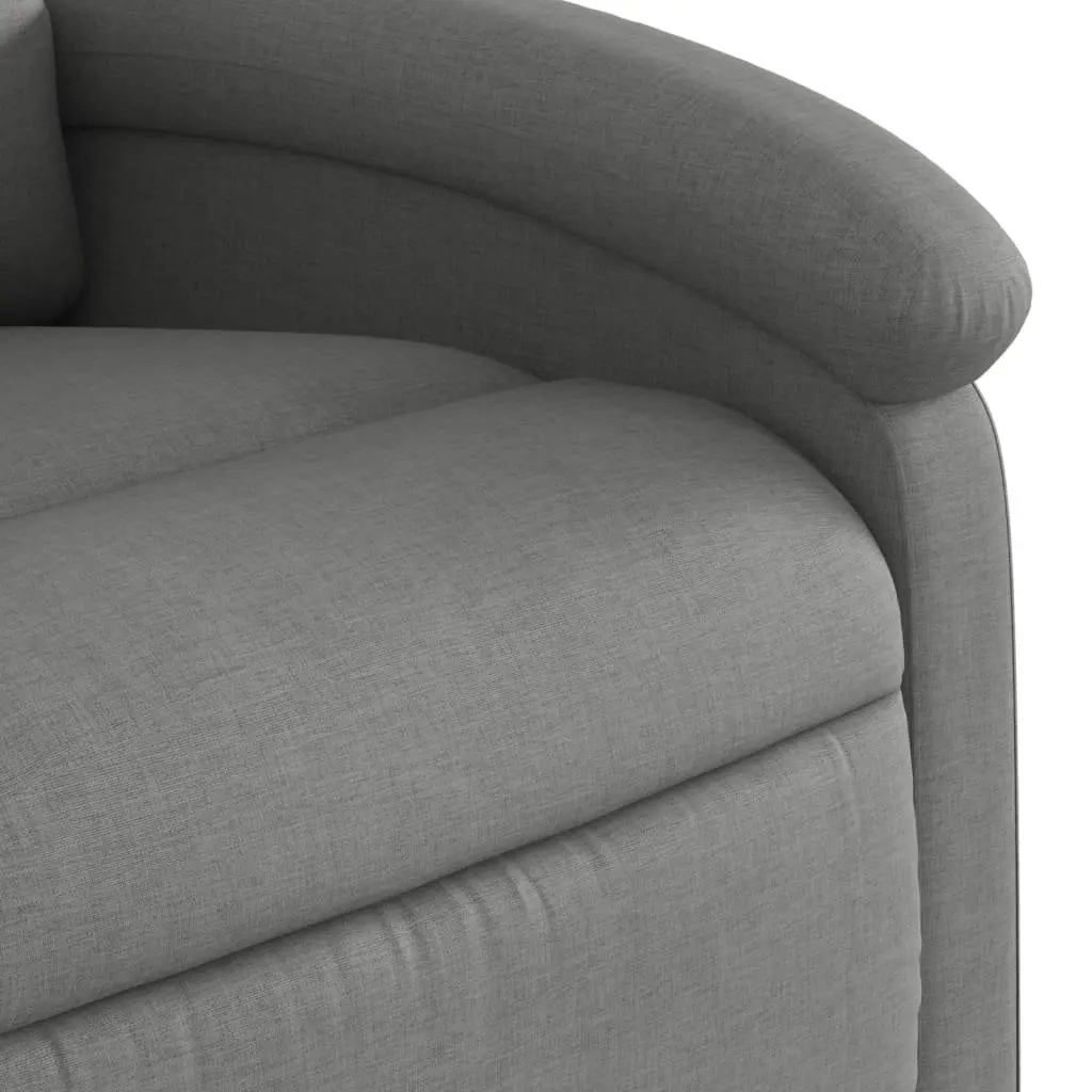 Electric Recliner Chair Grey Fabric Adjustable Footrest Backrest