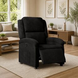 Cozy Electric Recliner Chair in Black Fabric