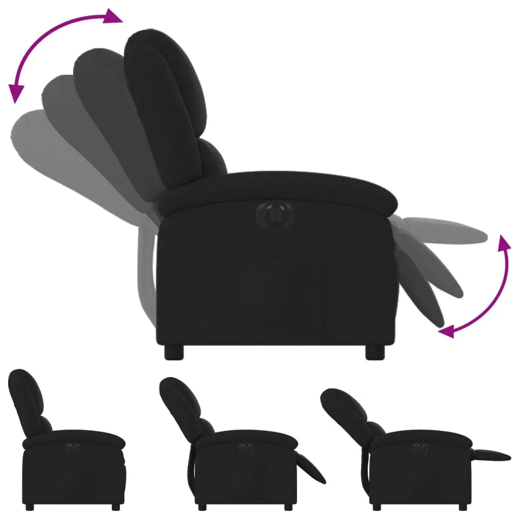 Electric Recliner Chair Black Fabric Motorized Adjustable Footrest