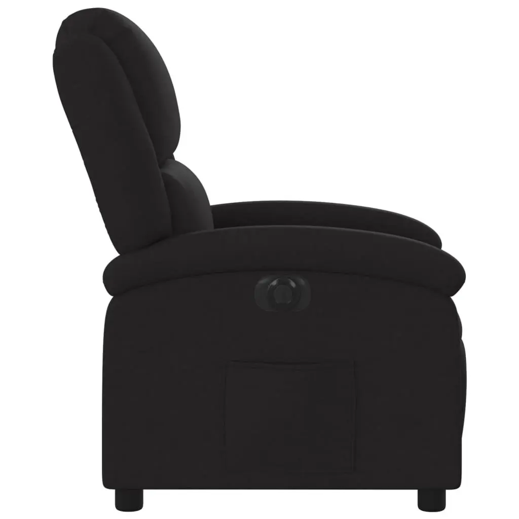 Electric Recliner Chair Black Fabric Motorized Adjustable Footrest
