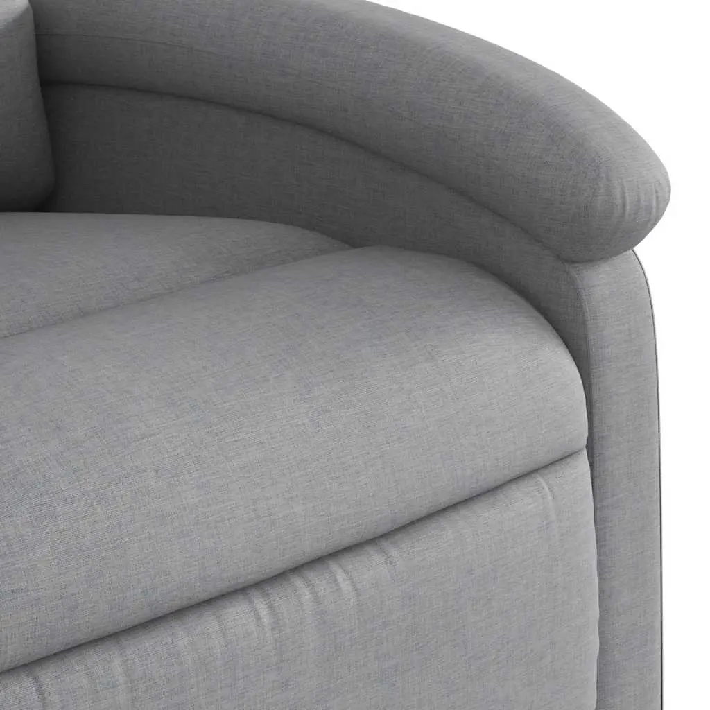 Electric Massage Recliner Chair Grey Fabric Adjustable Footrest