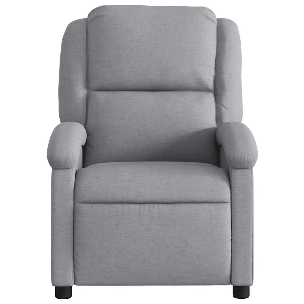 Electric Massage Recliner Chair Grey Fabric Adjustable Footrest
