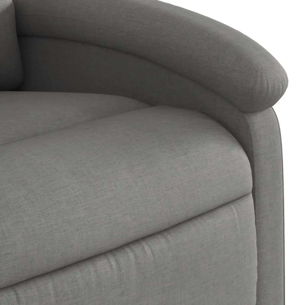 Electric Recliner Chair Grey Fabric Adjustable Footrest Massage Function