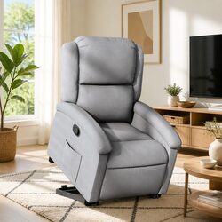 Light Grey Electric Power Lift Recliner Chair