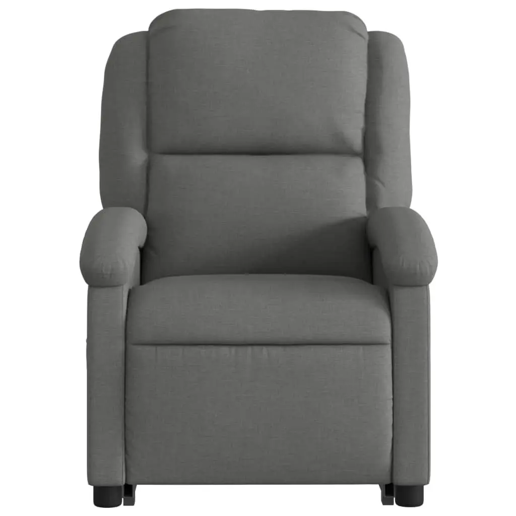 Recliner Chair Dark Grey Fabric Power Lift Electric Motor Manual