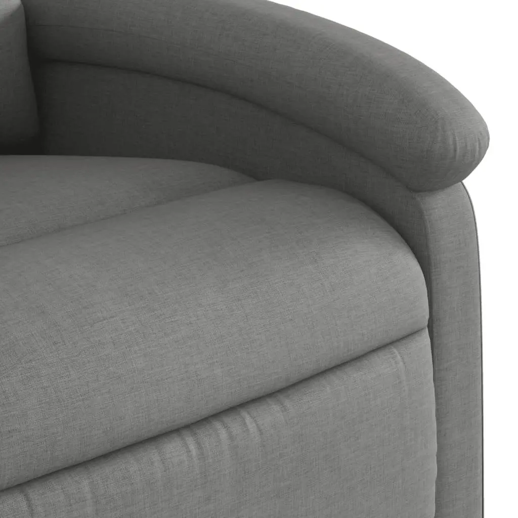 Recliner Chair Dark Grey Fabric Power Lift Electric Motor Manual