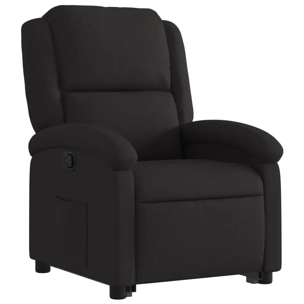 Stand Up Recliner Chair Black Fabric Electric Power Lift Armchair
