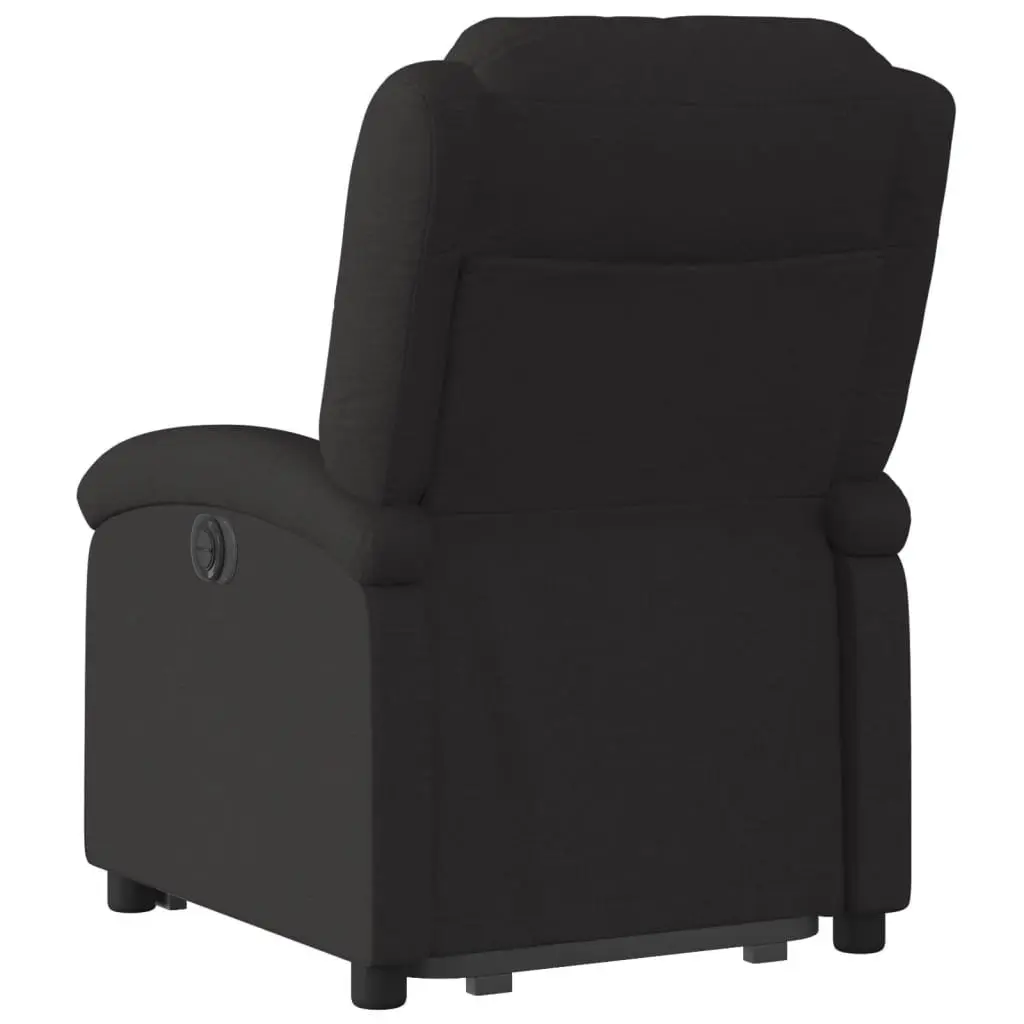 Stand Up Recliner Chair Black Fabric Electric Power Lift Armchair