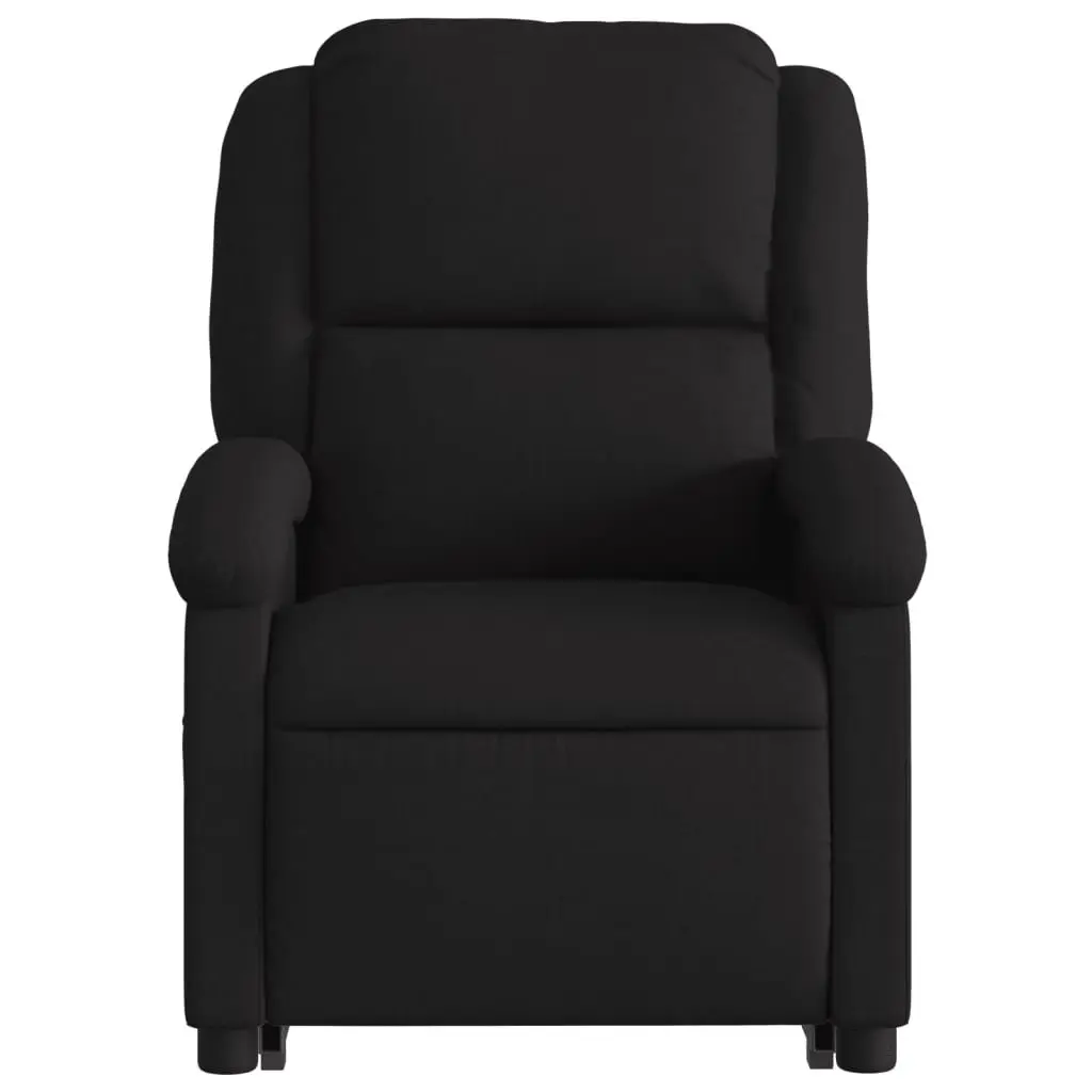 Stand Up Recliner Chair Black Fabric Electric Power Lift Armchair