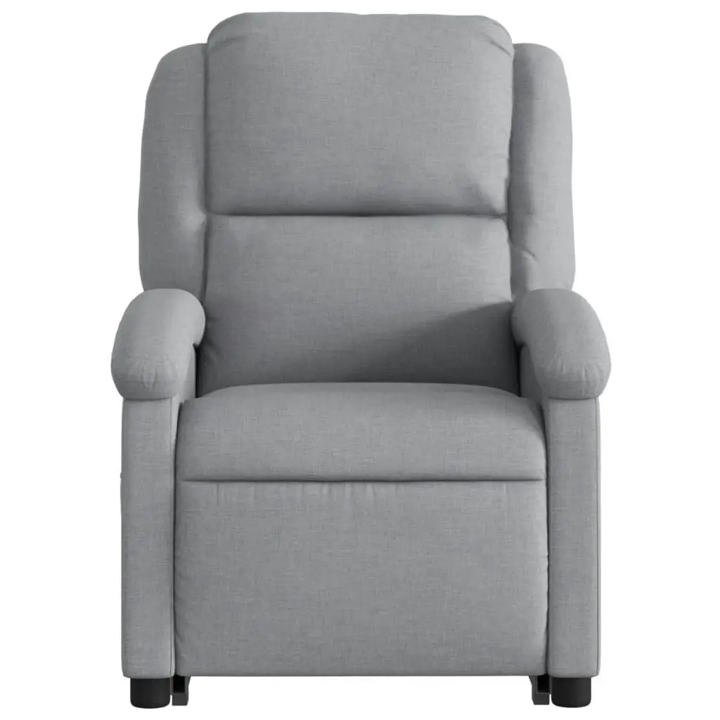 Electric Massage Recliner Chair Stand Up Grey Fabric 135 Degrees Wood and Metal Frame