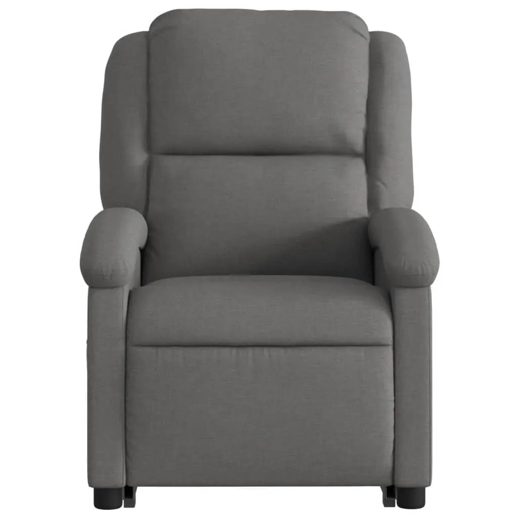 Electric Massage Recliner Chair Grey Fabric Power Lift Armchair
