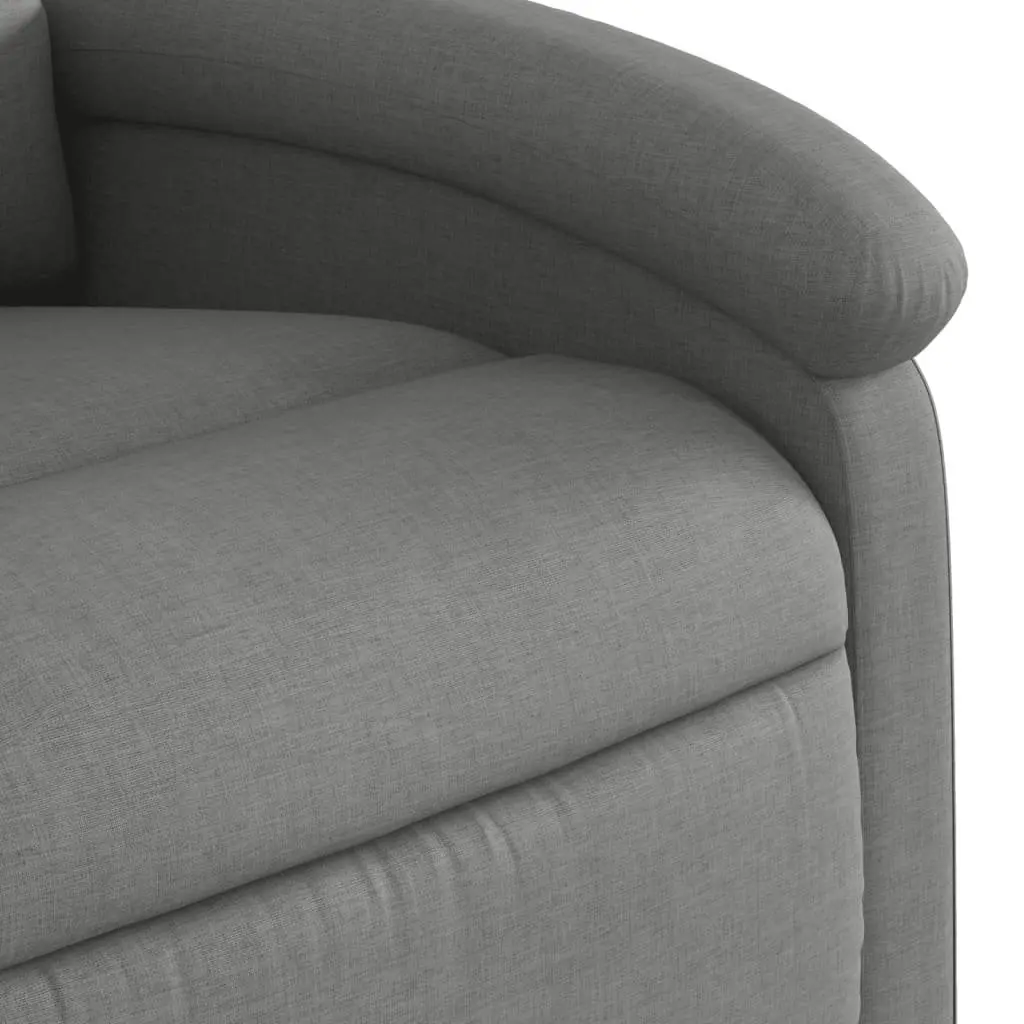 Electric Massage Recliner Chair Grey Fabric Power Lift Armchair