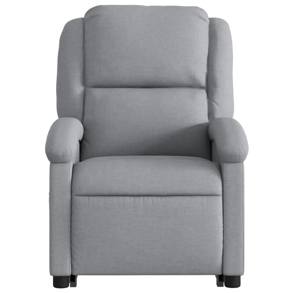 Electric Recliner Chair Light Grey Fabric Power Lift Armchair