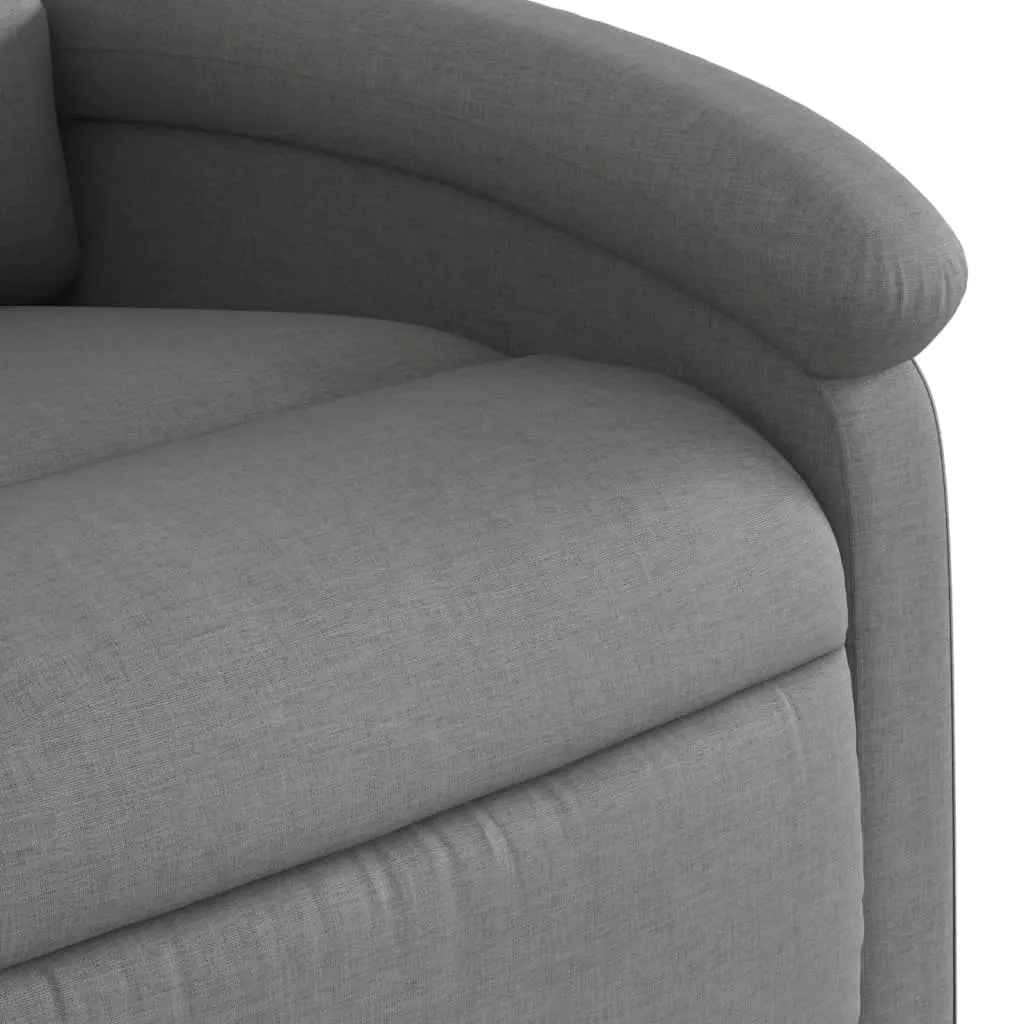 Electric Stand Up Recliner Chair Grey Fabric Lift Armchair with Footrest
