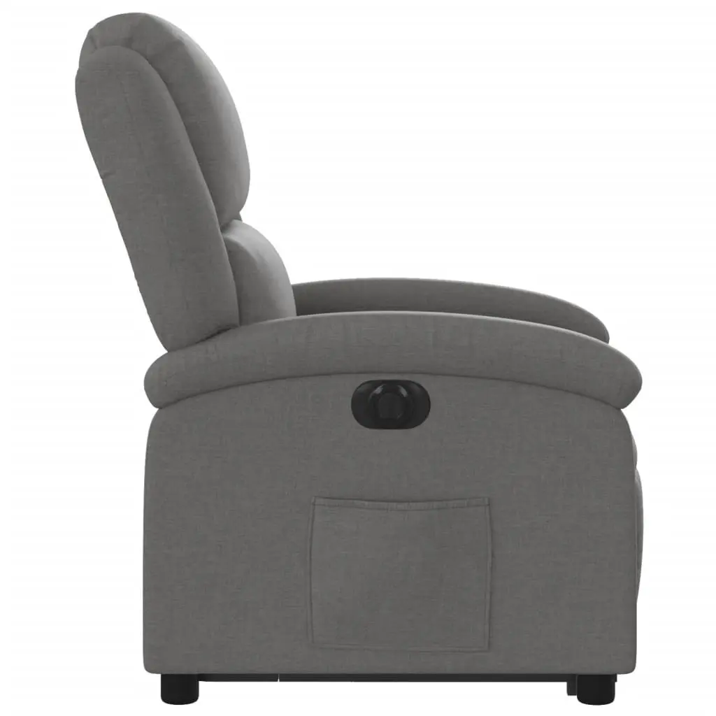 Electric Stand Up Recliner Chair Grey Fabric Lift Armchair with Footrest