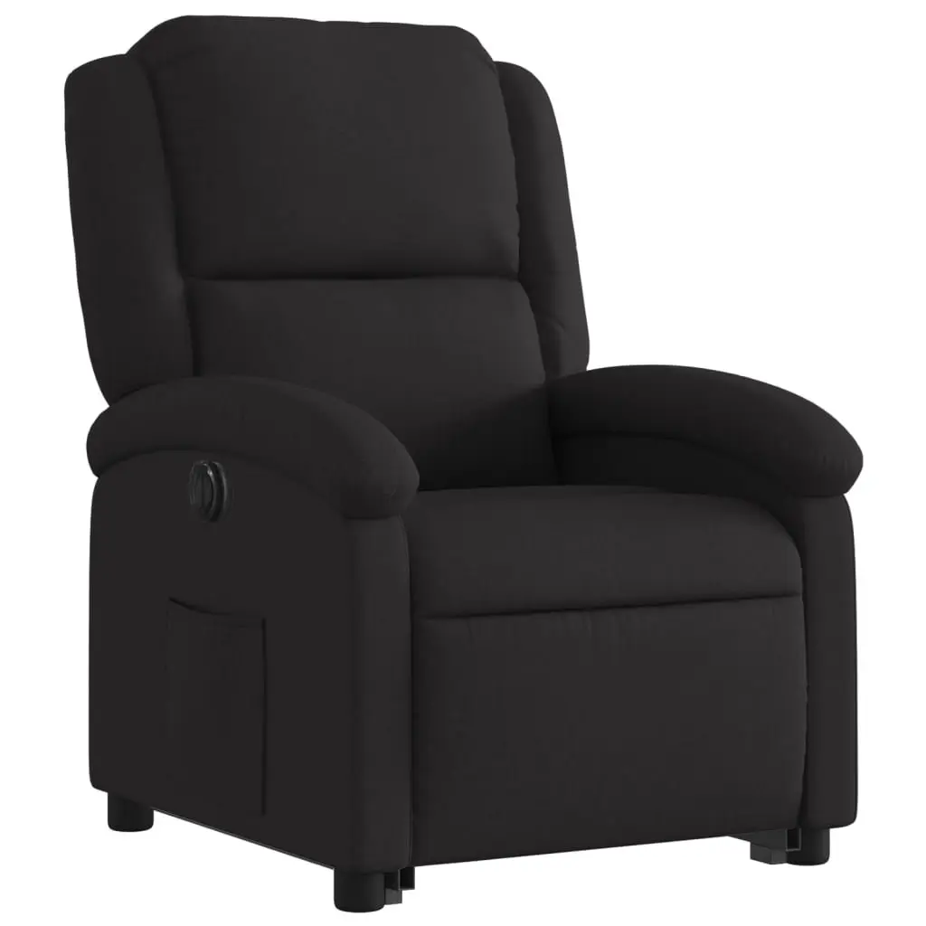 Electric Recliner Chair Black Fabric Lift Armchair for Elderly