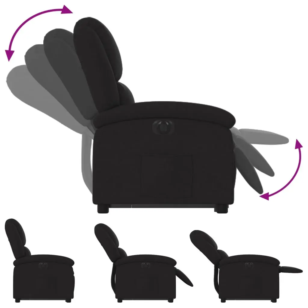 Electric Recliner Chair Black Fabric Lift Armchair for Elderly