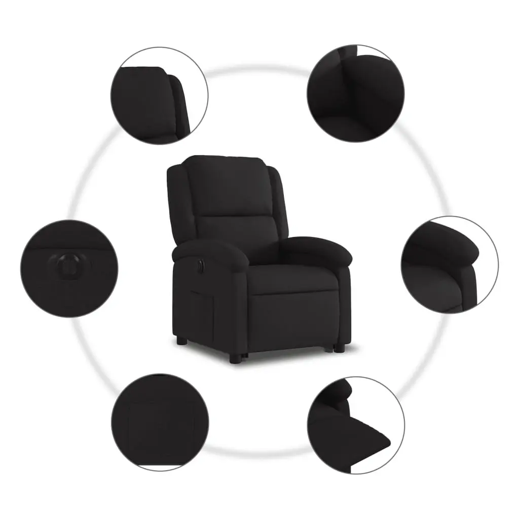 Electric Recliner Chair Black Fabric Lift Armchair for Elderly