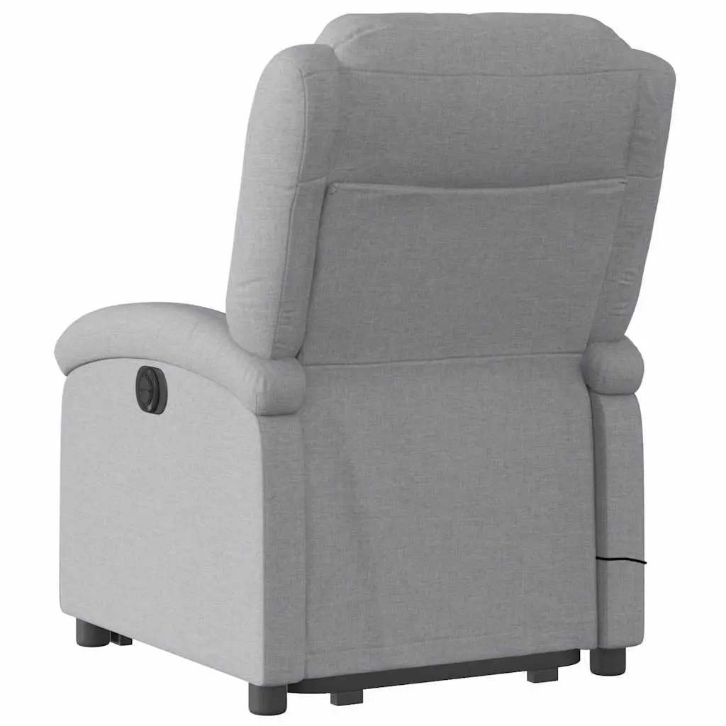 Electric Massage Recliner Chair Grey Fabric Power Lift Armchair