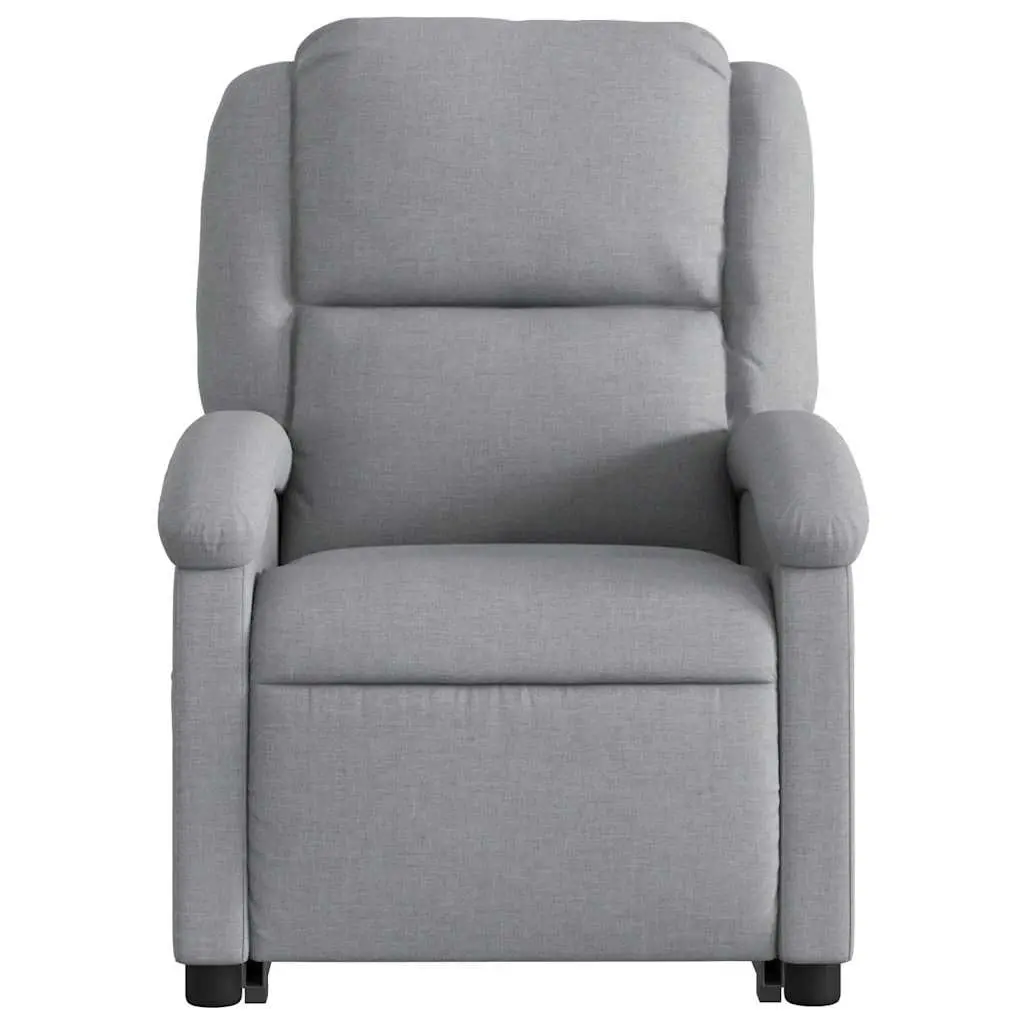Electric Massage Recliner Chair Grey Fabric Power Lift Armchair