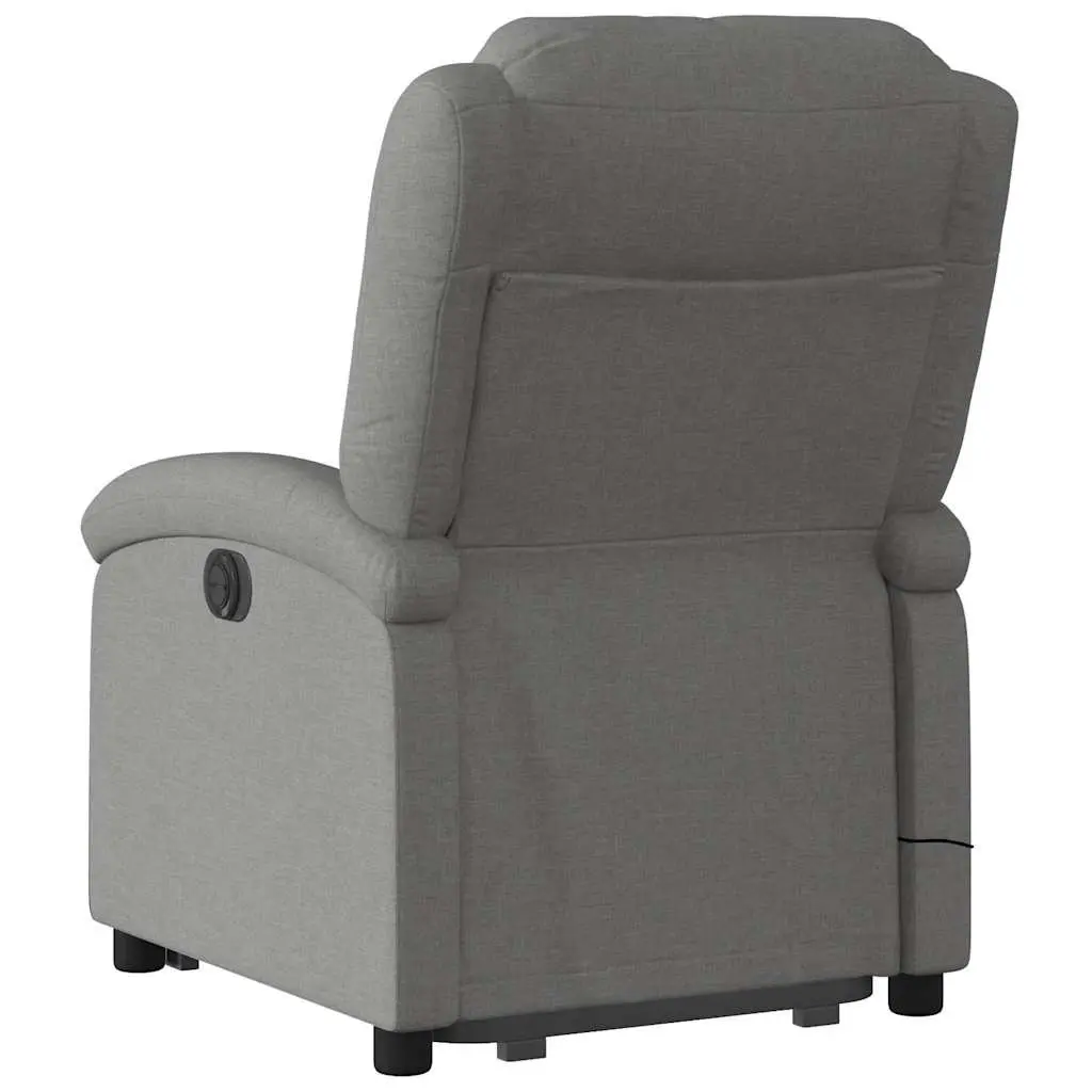 Electric Massage Chair Grey Fabric Stand Up Recliner Armchair