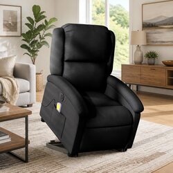 Comfortable Electric Lift Massage Recliner Chair in Black