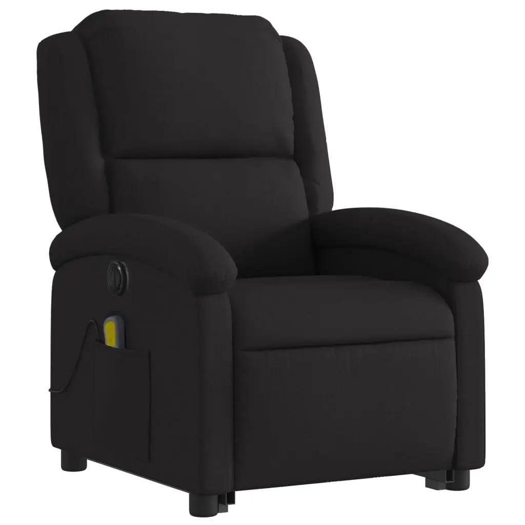 Electric Massage Recliner Chair Black Fabric Power Lift Electric Recline