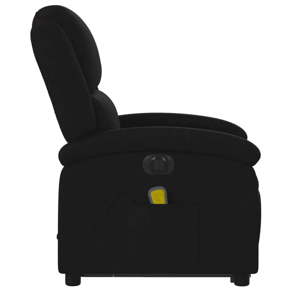 Electric Massage Recliner Chair Black Fabric Power Lift Electric Recline
