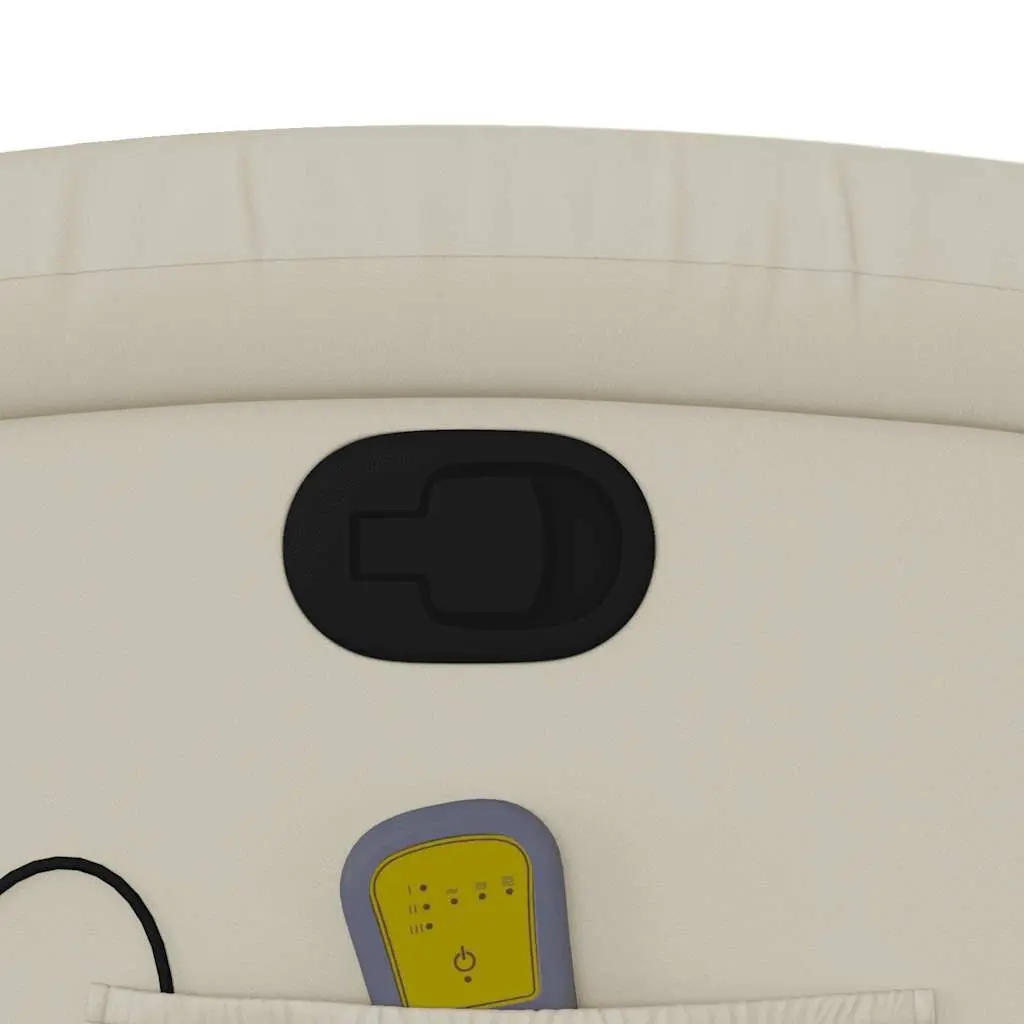 Massage Recliner Chair Cream Faux Leather Manual Recline Vibration 135 Degrees