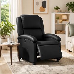 Black Faux Leather Electric Recliner Armchair