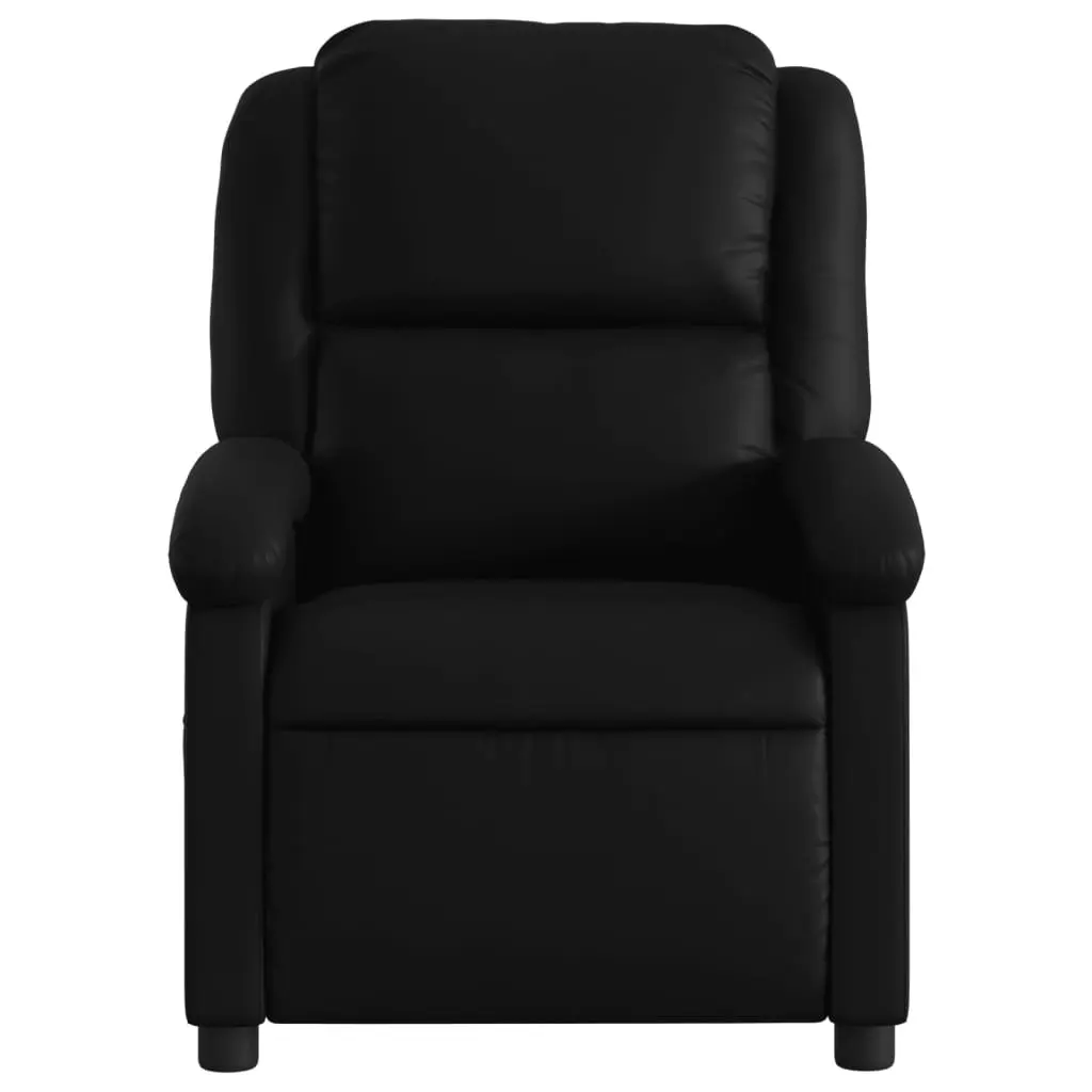 Electric Recliner Armchair Black Faux Leather Adjustable Remote Control Footrest