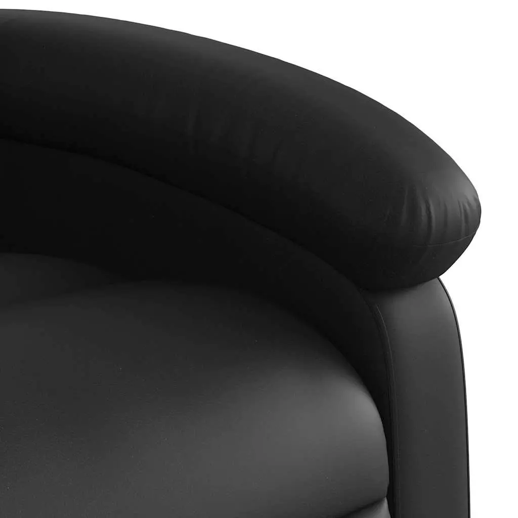 Electric Massage Recliner Chair Black Faux Leather 135 Degree Manual Reclining Power Lift Vibration Armchair