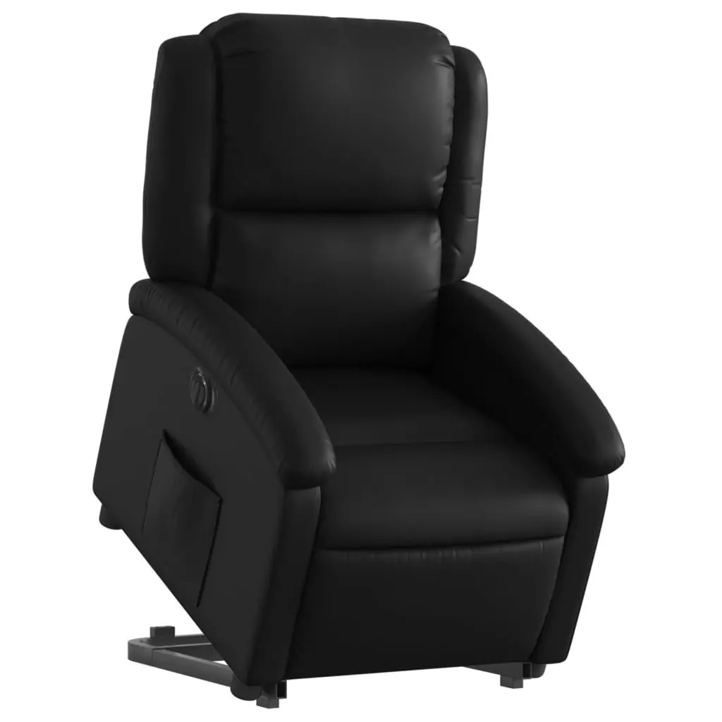 Electric Recliner Chair in Black Faux Leather