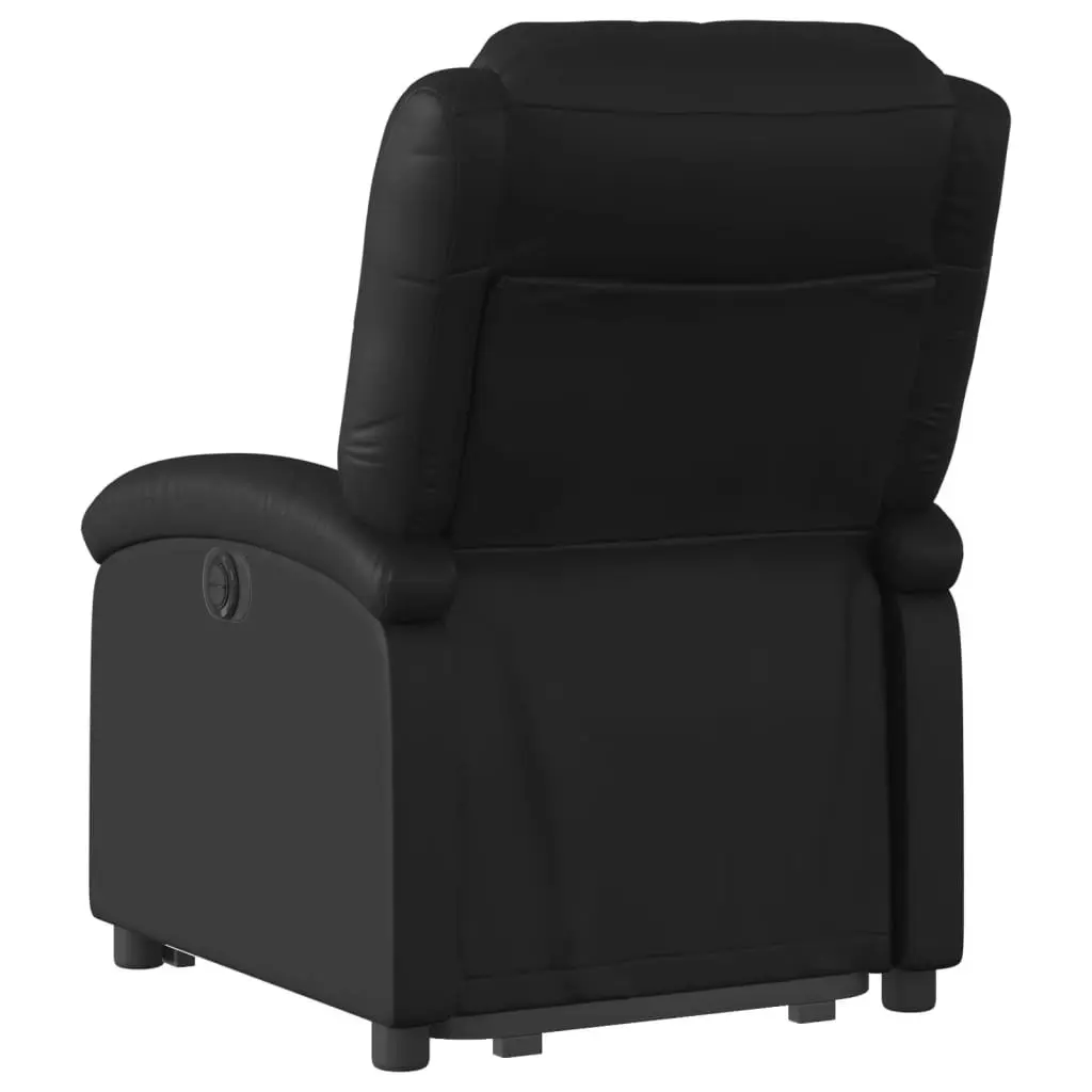 Electric Recliner Chair in Black Faux Leather