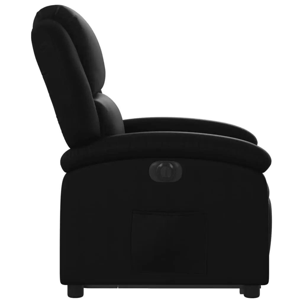 Electric Recliner Chair in Black Faux Leather