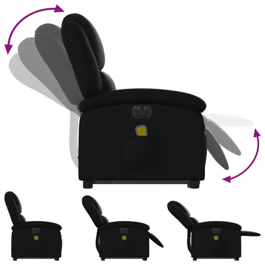 Electric Massage Chair Recliner Black Faux Leather Power Lift 135 Degrees