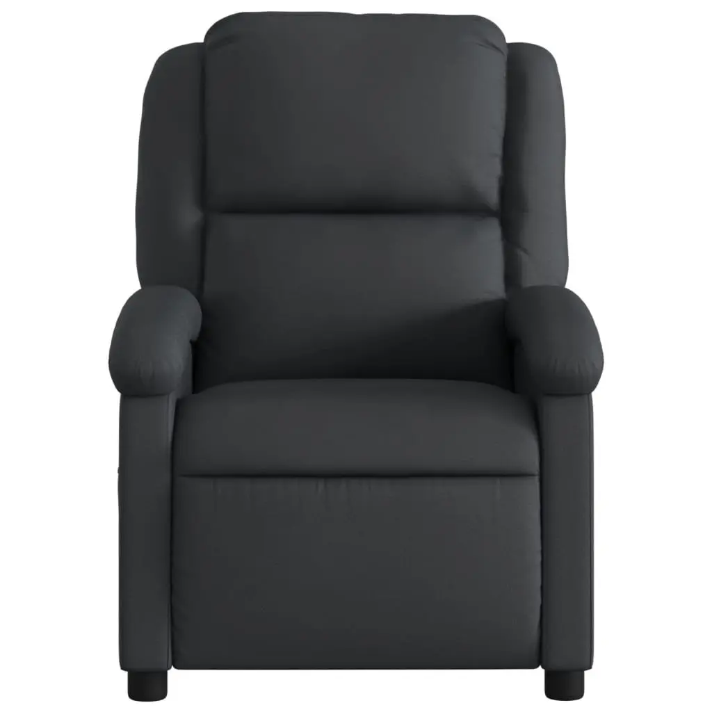 Electric Recliner Armchair Adjustable Backrest Footrest Black Leather Padded