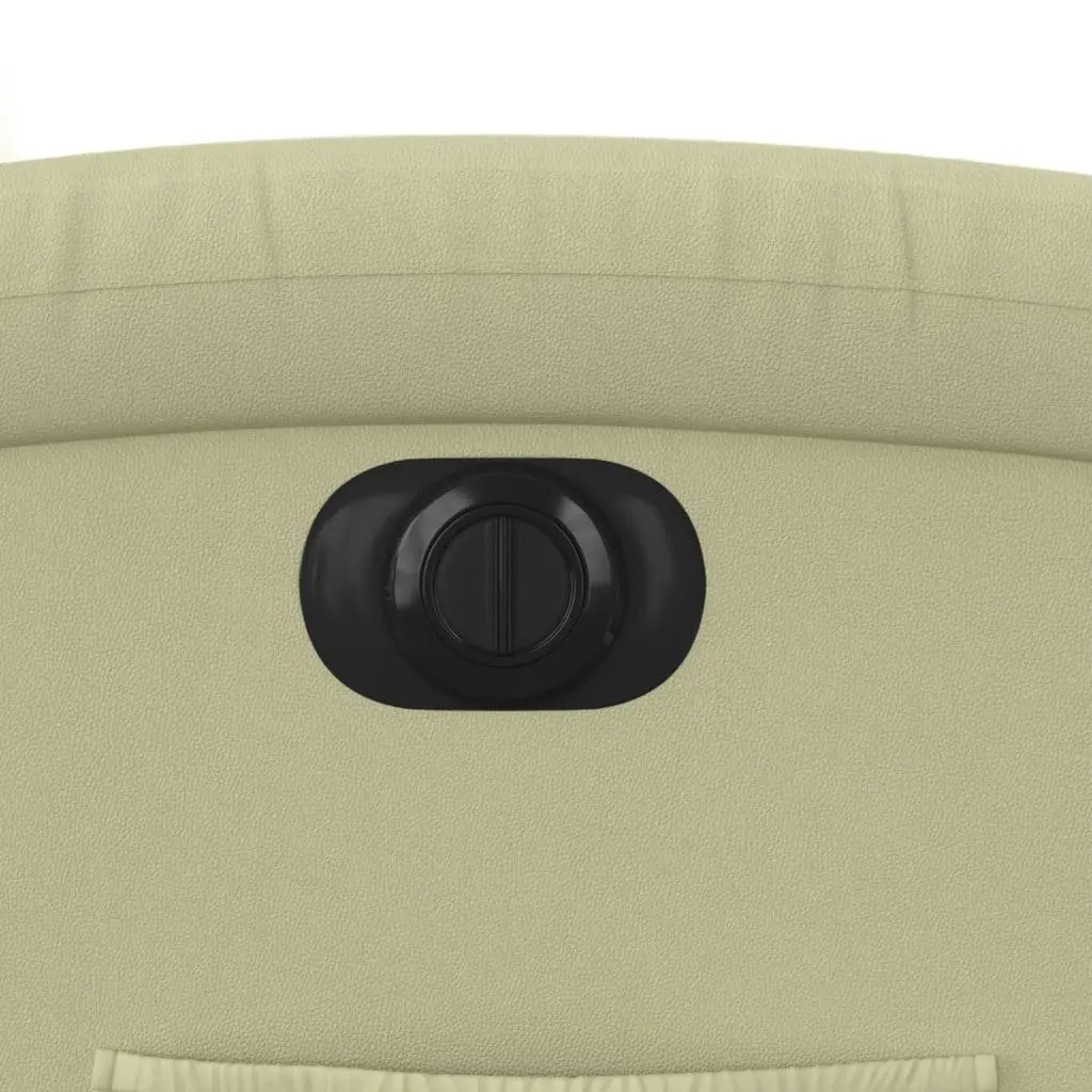 Electric Recliner Armchair Adjustable Backrest Footrest Cream Leather Upholstery
