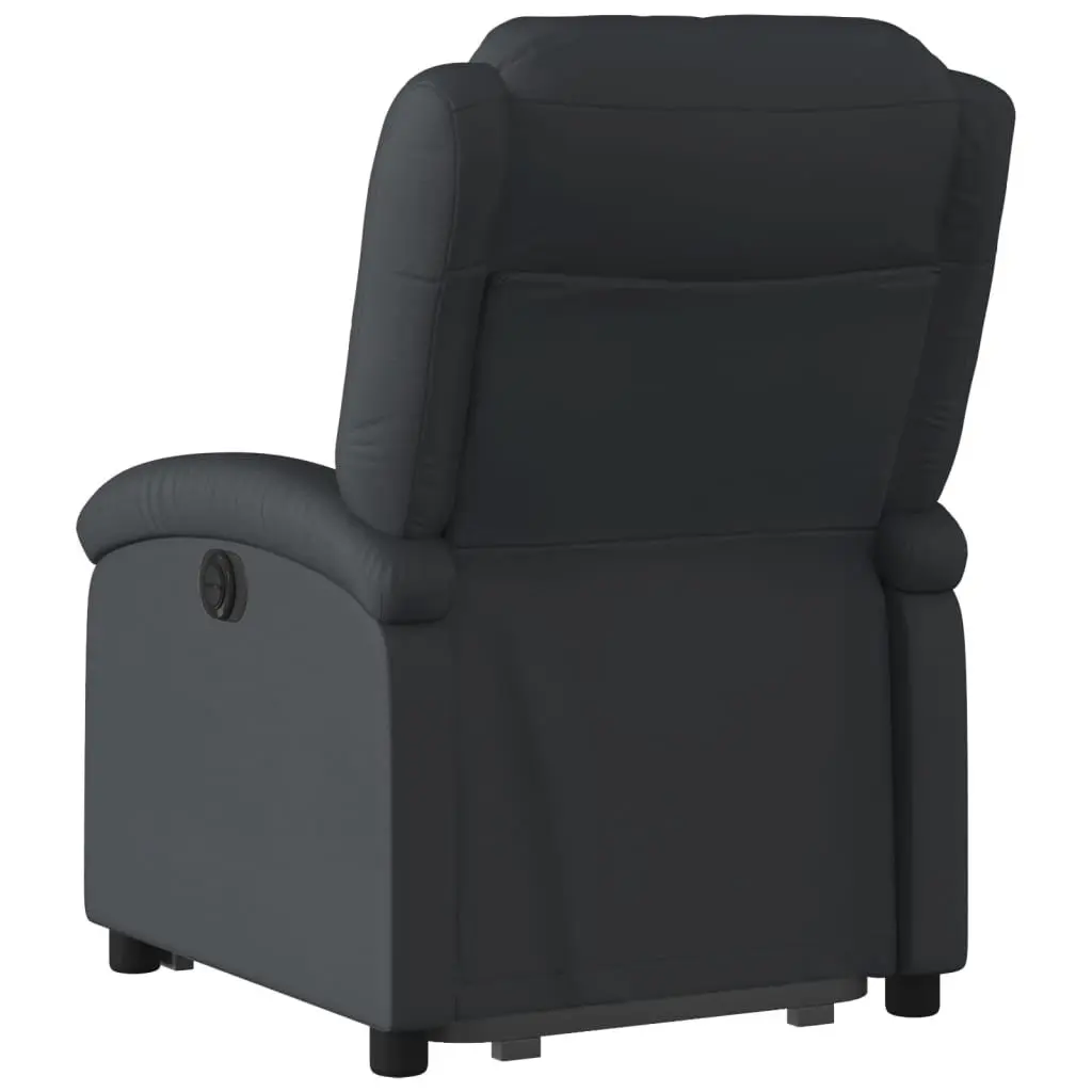 Electric Stand Up Recliner Chair Black Leather 135 Degrees Wood and Metal