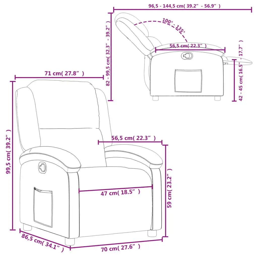Black Velvet Recliner Chair with Adjustable Footrest