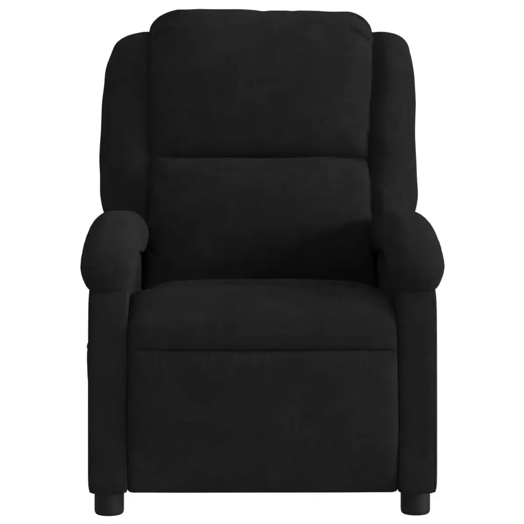 Black Velvet Recliner Chair with Adjustable Footrest