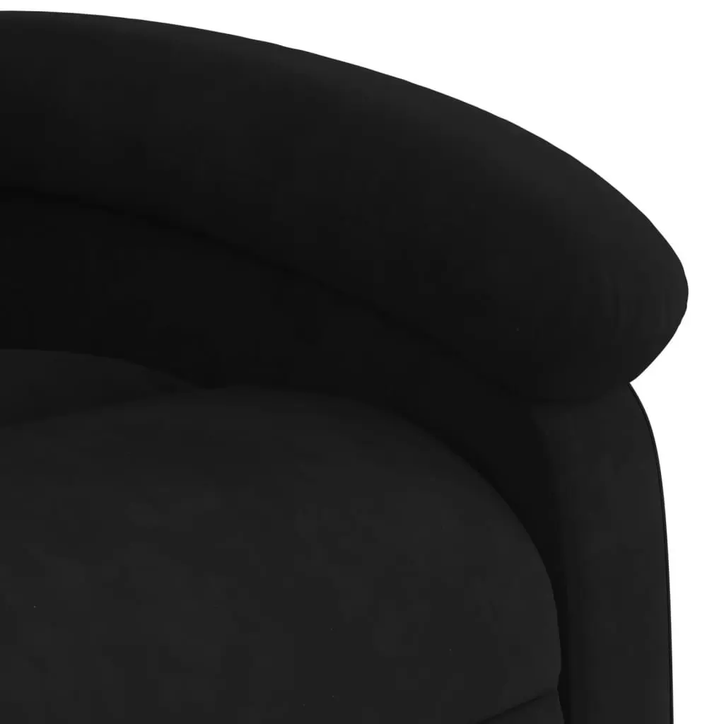 Black Velvet Recliner Chair with Adjustable Footrest