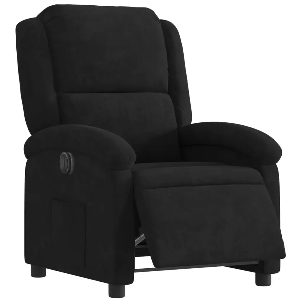 Electric Recliner Chair Black Velvet 135 Degrees Electric Motor
