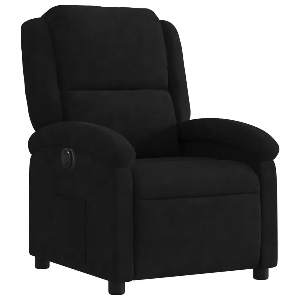 Electric Recliner Chair Black Velvet 135 Degrees Electric Motor