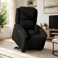 Black Velvet Electric Stand Up Recliner Chair