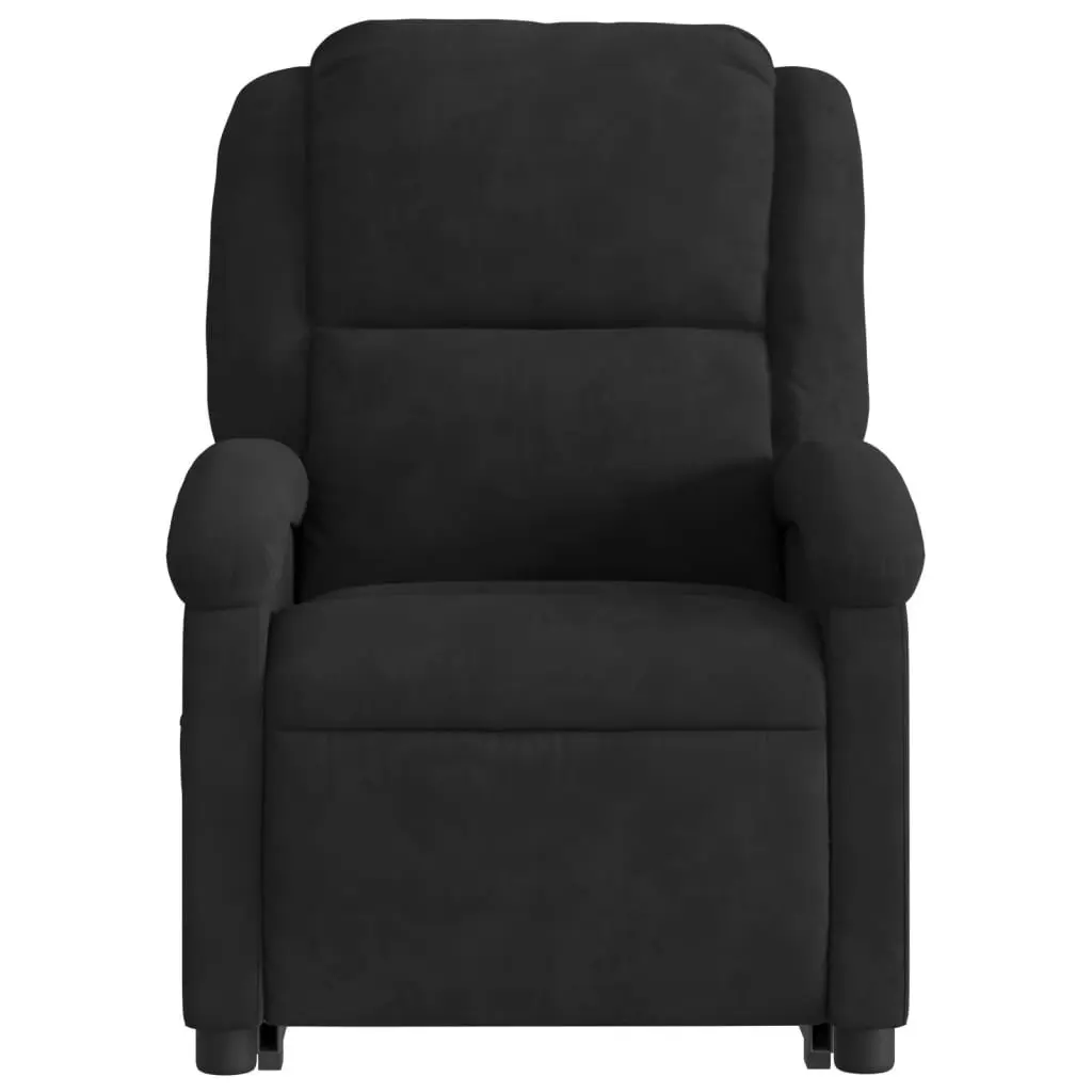 Electric Stand Up Recliner Chair Black Velvet Power Lift Armchair